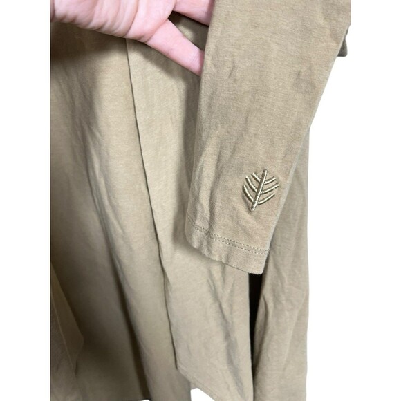 Coolibar Cardigan Women M Beige Sun Wrap UPF 50+ Drape Front Comfy Cover Up - Picture 6 of 11